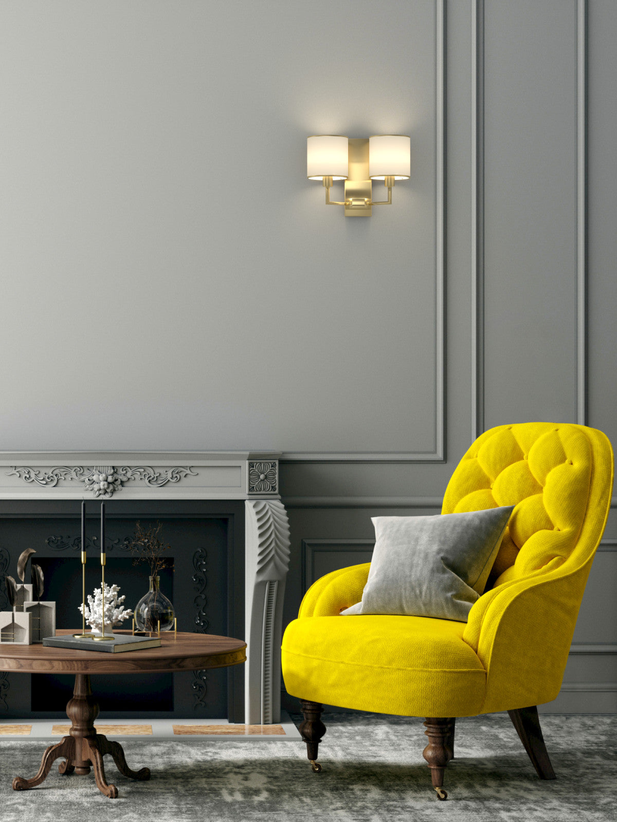 Applique murale Casa, abat-jour tissu