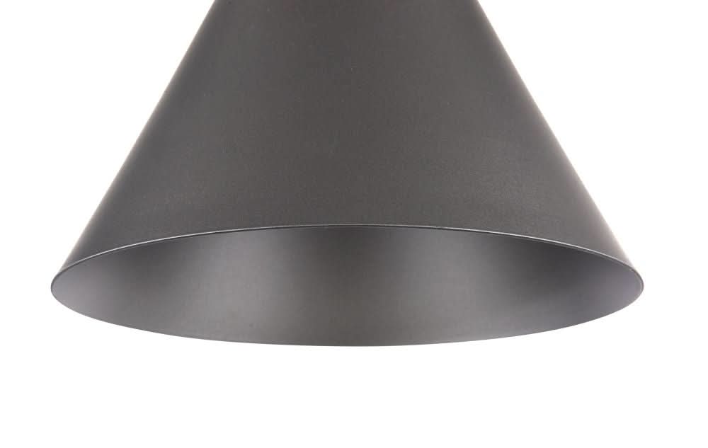 Gros plan sur l'intérieur du cône gris, finition mate anthracite