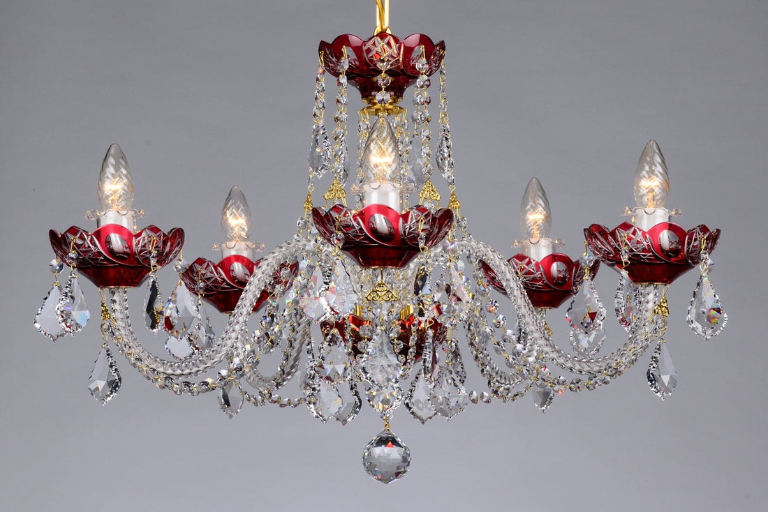 Crystal chandelier LLCH05-RED-SP