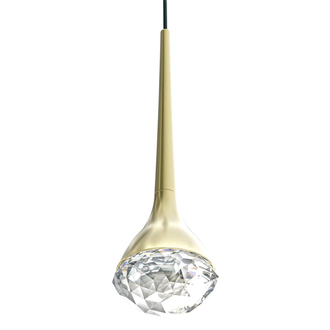 Suspension LED Crima vieil or, cristal