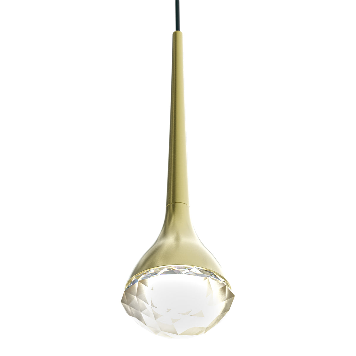 Suspension LED Crima vieil or, cristal