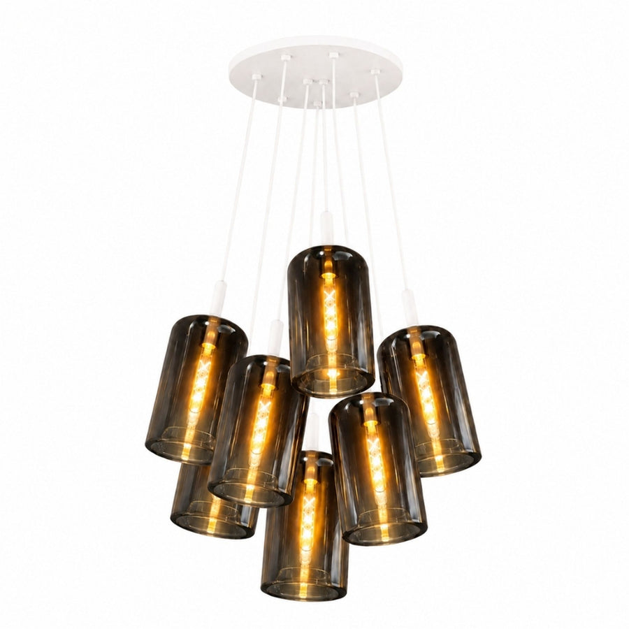Suspension grappe Cruet 7 lumières, verres Ø 17 cm