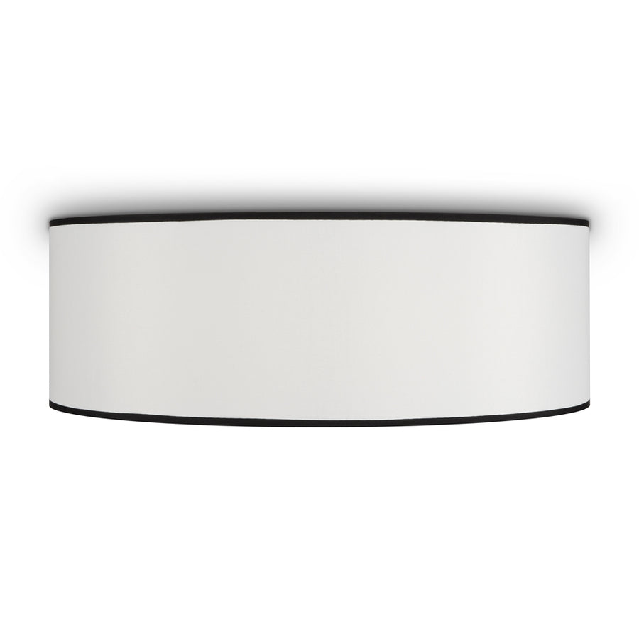 Vue de face du diffuseur cylindrique blanc fermé par un liseré noir