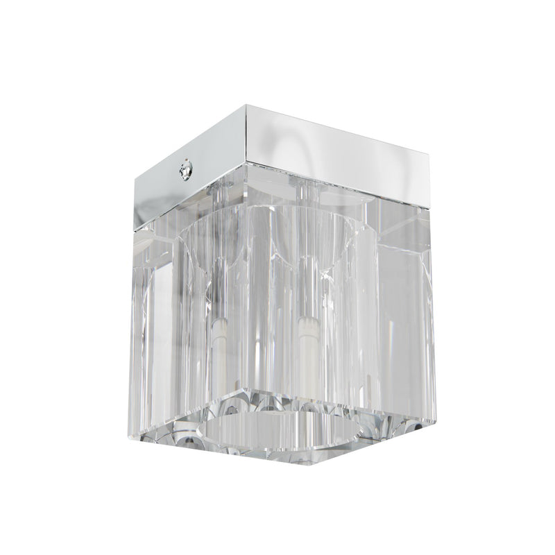 Spot plafond Cubo transparent, cristal