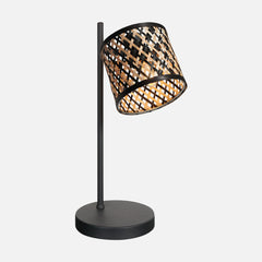 Bamboo reading bedside lamp, adjustable black & natural head | Java