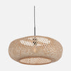 Natural bamboo pendant light, round braided lampshade Ø 60 cm, adjustable height | Maze