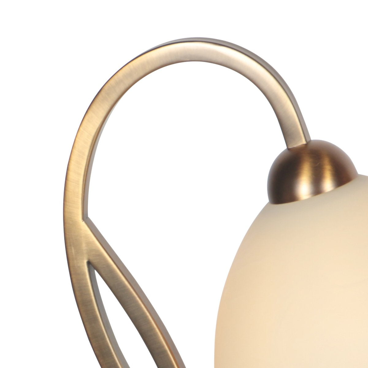 lampe de chevet marbre crème, verre soufflé & pied bronze, à variateur | Anthea