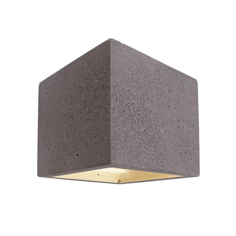 Applique murale Cube grise foncé, béton