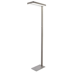 Lampadaire Office blanc et aluminium, verre