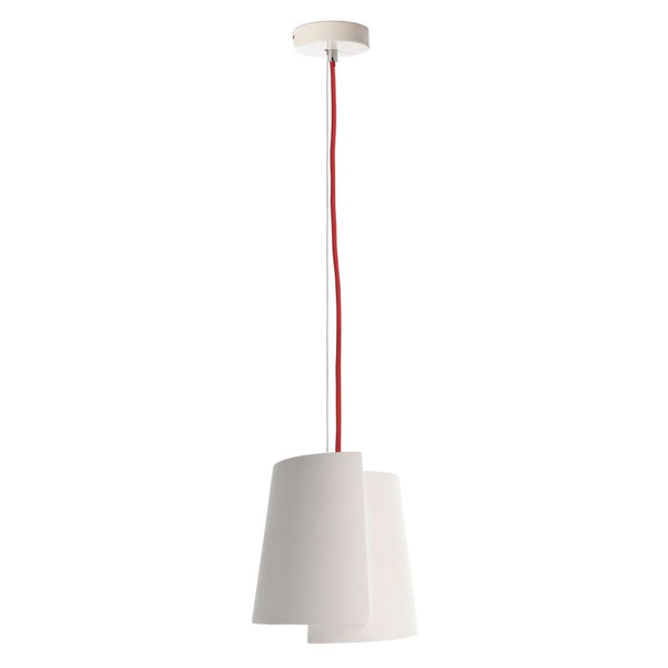 Suspension Twister blanche, plâtre, H 18,5 cm
