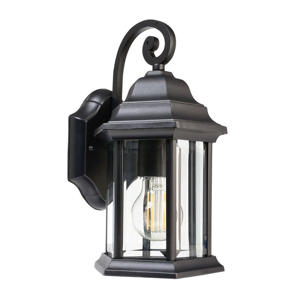 Applique extérieure Saiph aluminium et noire, verre