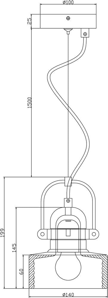 Suspension Pavonis grise foncé, béton