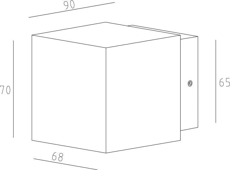 Schéma technique coté indiquant les dimensions de l'applique en millimètres.