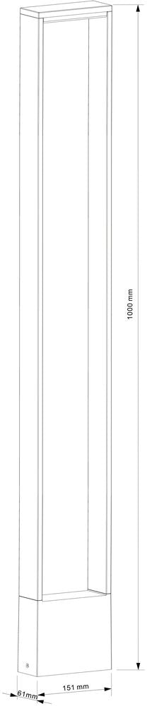 Lampadaire extérieur Cata anthracite, H 100 cm