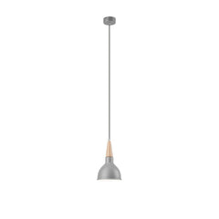 Suspension argentée et bois, 15 cm