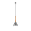 Suspension argentée et bois, 18,5 cm
