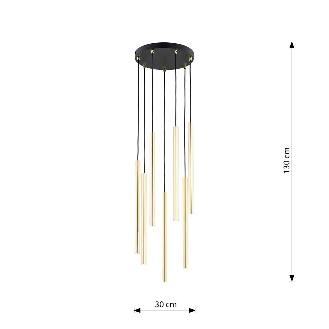 Suspension Tamrisal 7 lumières dorée
