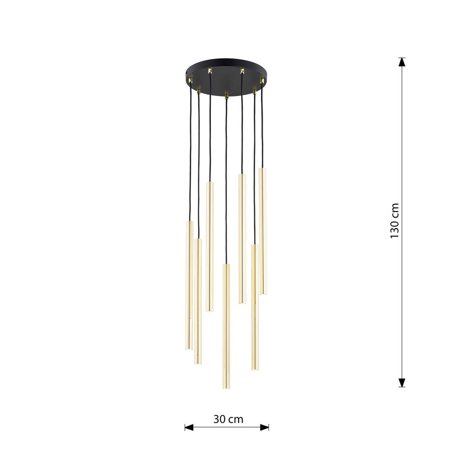 Suspension Tamrisal 7 lumières dorée