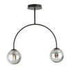 Plafonnier Jonquira 2 lumières noir et anthracite, verre