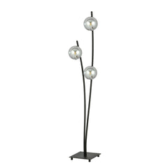 Lampadaire Dramnir 3 lumières noir et anthracite, verre