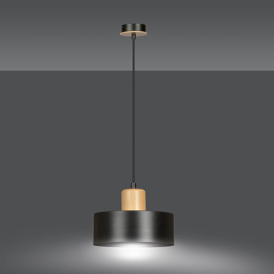 Suspension Bergalo noire, bois