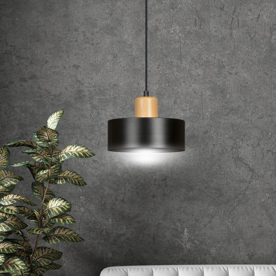 Suspension Bergalo noire, bois