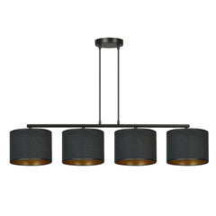 Suspension Lyngar 4 lumières noire, velours