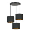 Suspension Lyngar 3 lumières noire, velours