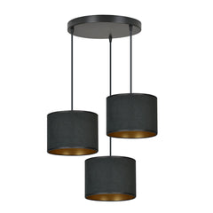 Suspension Lyngar 3 lumières noire, velours
