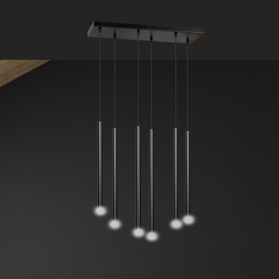 Suspension Tamrisal 6 lumières noire
