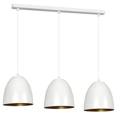 Suspension Alesior 3 lumières blanche et dorée