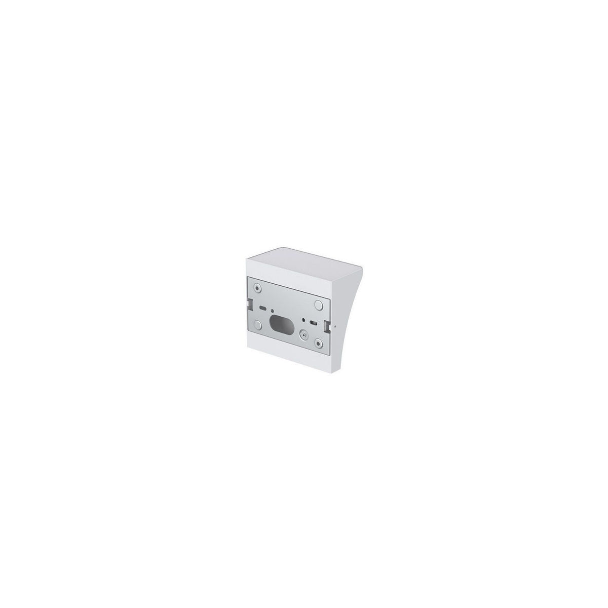 Vue arrière de l'applique blanche montrant la platine et les fixations.