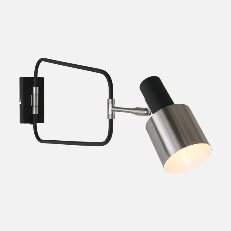 Adjustable black steel wall lamp, swivel reading arm | Fjorgard