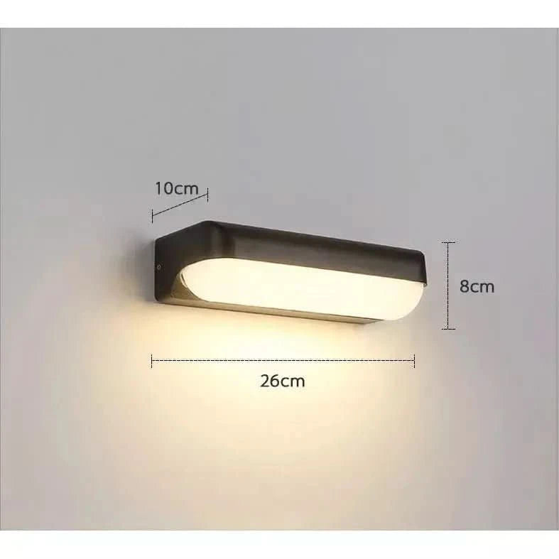 Schéma coté indiquant 26 cm de large, 8 cm de haut et 10 cm de profondeur