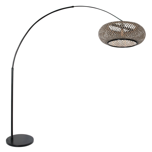 Maze-Natural floor lamp black