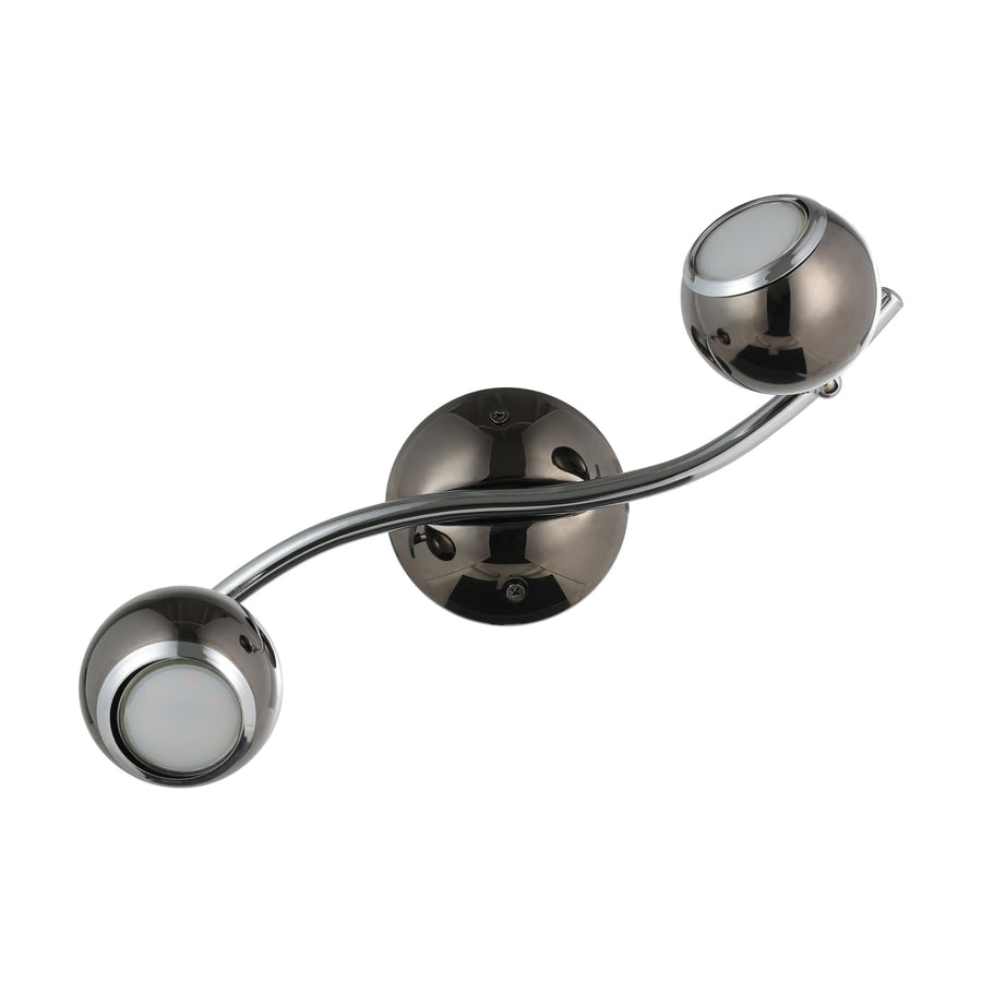 Plafonnier Bimeda nickel et noir, L 36,5 cm
