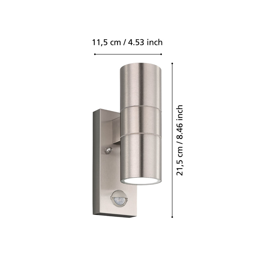 Schéma de dimensions indiquant largeur 11,5 cm et hauteur 21,5 cm de l'applique.