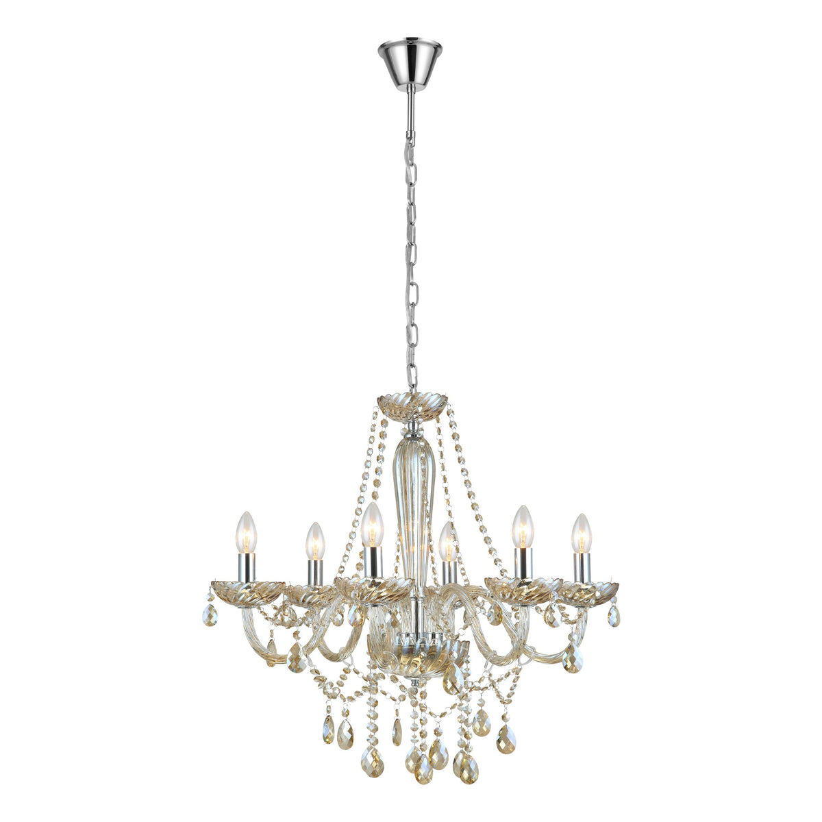 Suspension Basilano chromée, verre