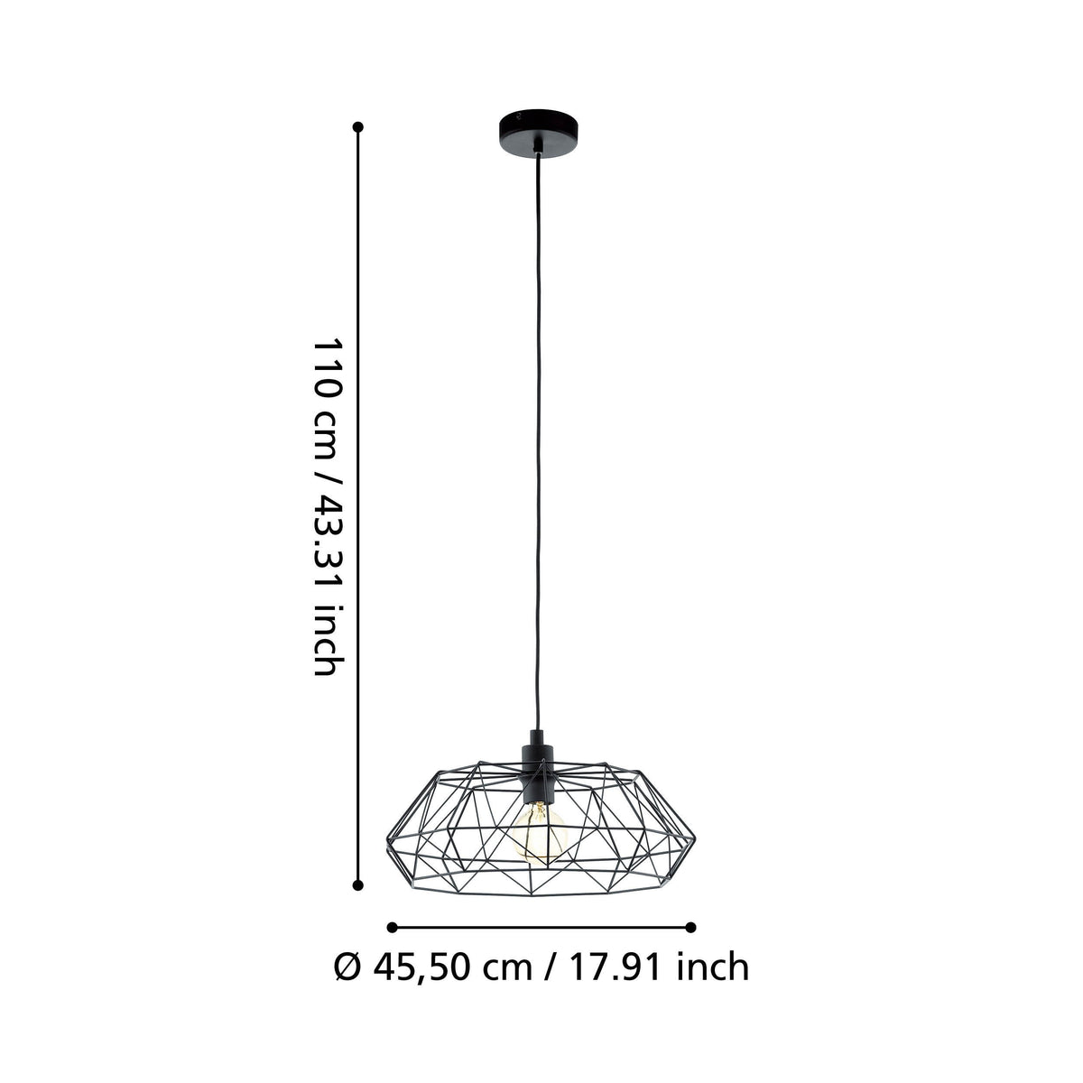 Suspension Carlton 2 noire