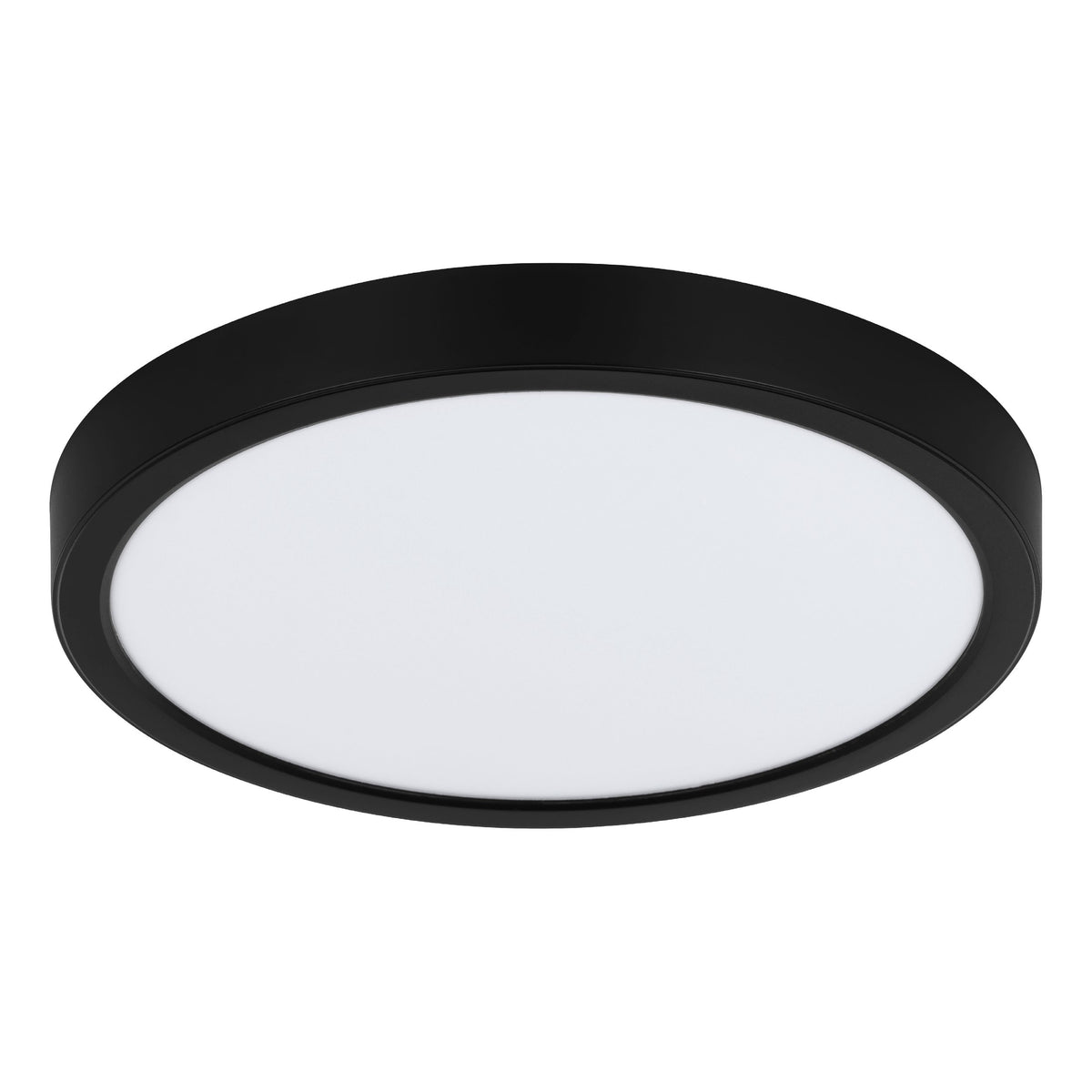 Gros plan du cadre noir et du diffuseur blanc opaque du plafonnier