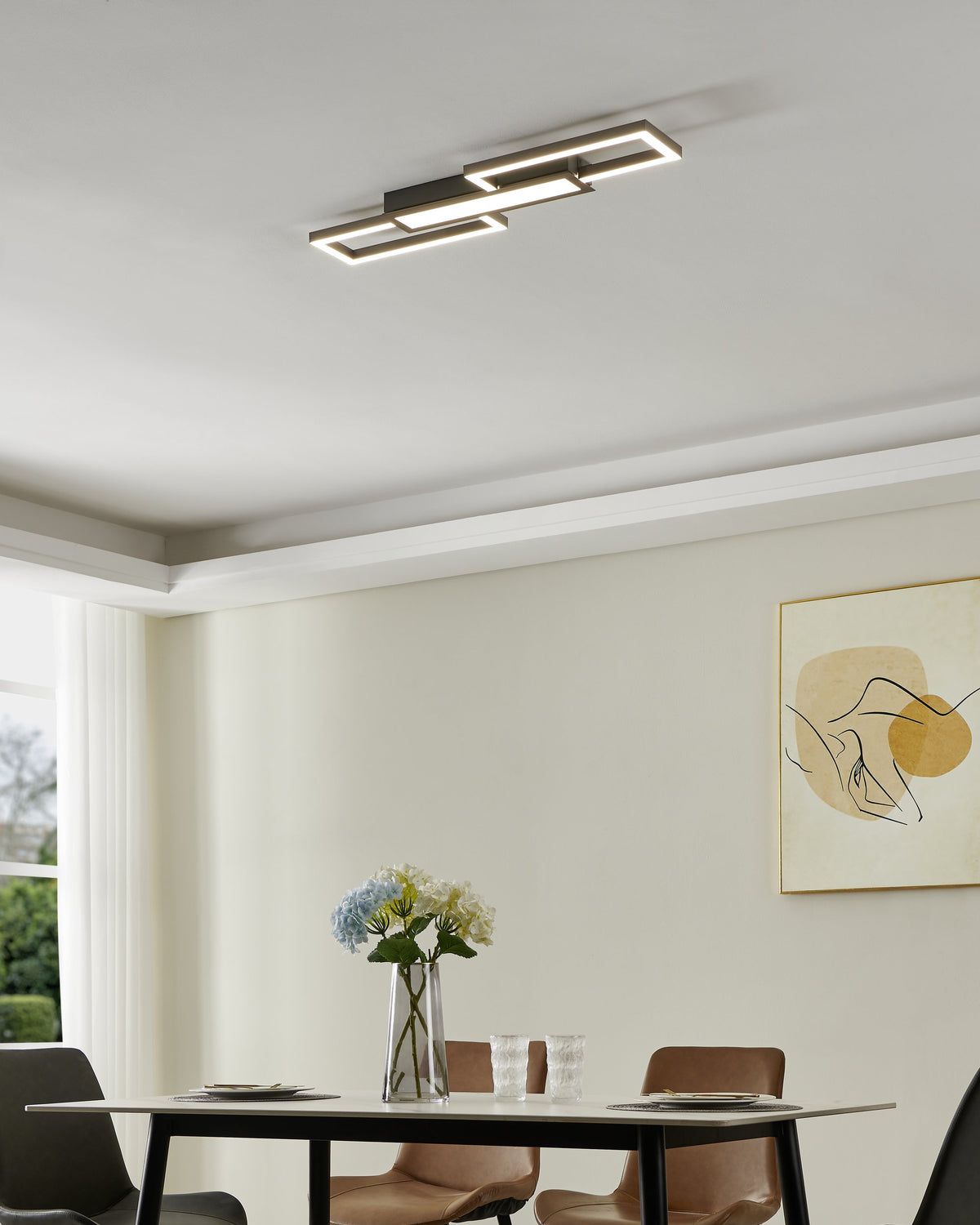 Plafonnier Fomento nickel et blanc mat