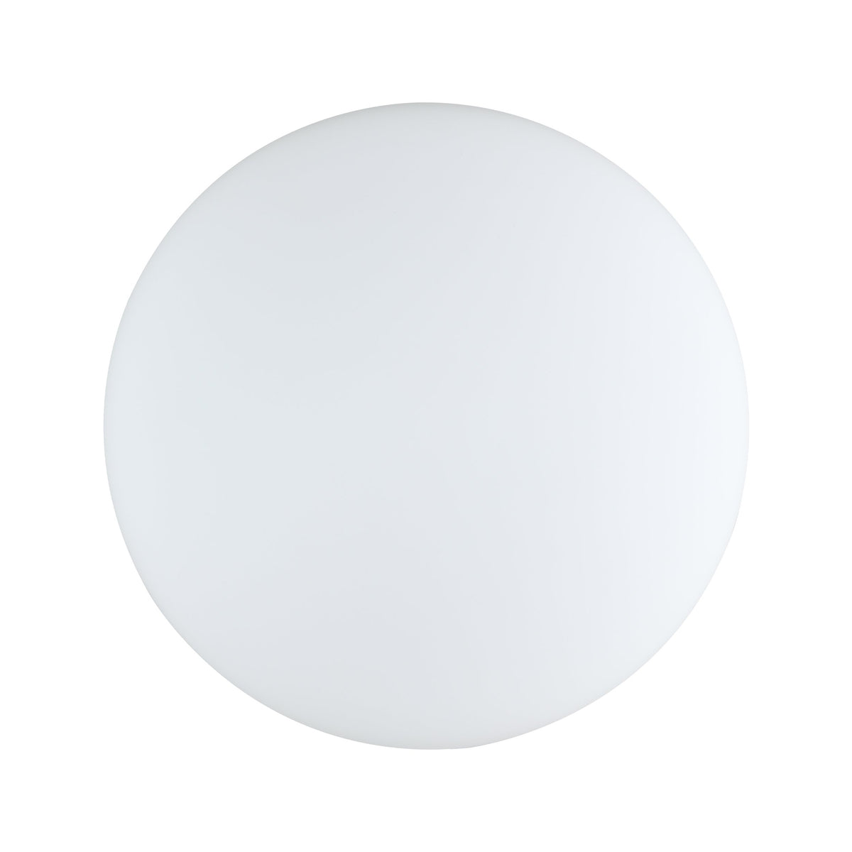 Vue de face parfaitement circulaire du diffuseur blanc du luminaire
