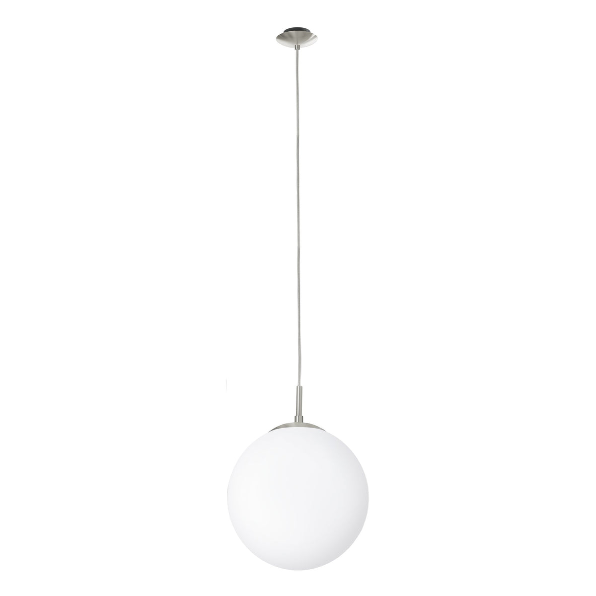 Suspension Rondo nickel satiné, verre