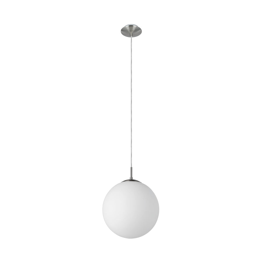 Suspension Rondo nickel satiné, verre