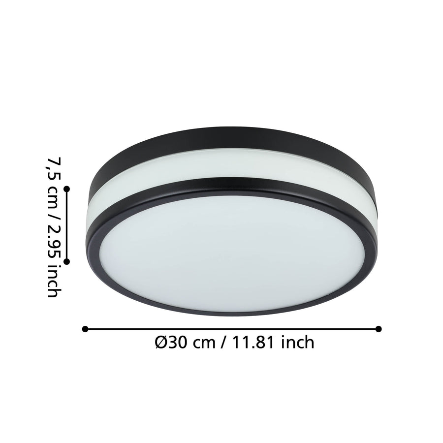 Schéma coté indiquant une hauteur de 7,5 cm et un diamètre de 30 cm.