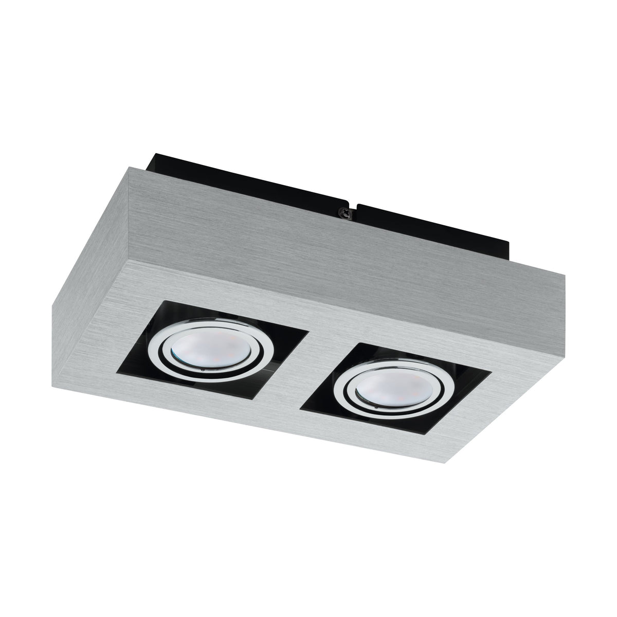 Plafonnier Loke 1 aluminium et noir