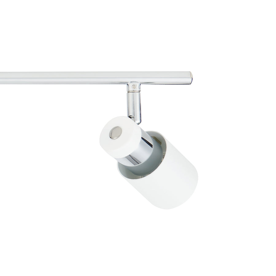 Spot Davida chromé et blanc, L 58 cm