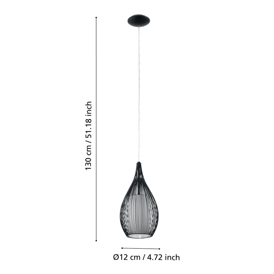Schéma de dimensions : hauteur totale 130 cm et diamètre 12 cm.