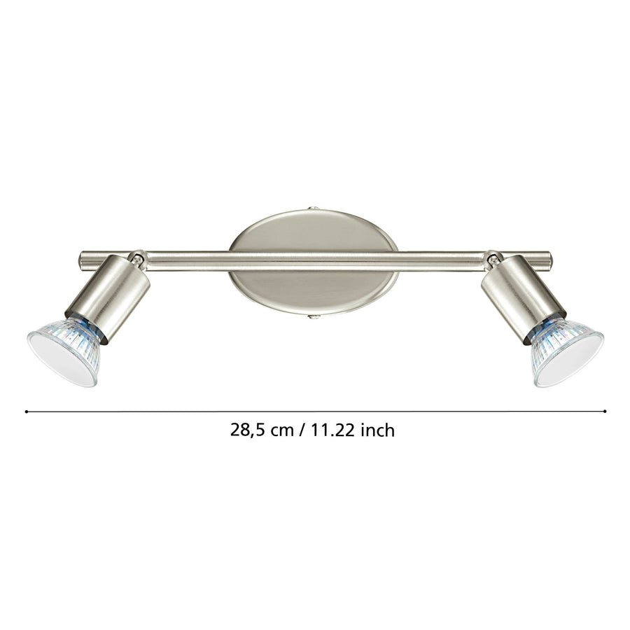 Spot Buzz nickel satiné, L 28,5 cm