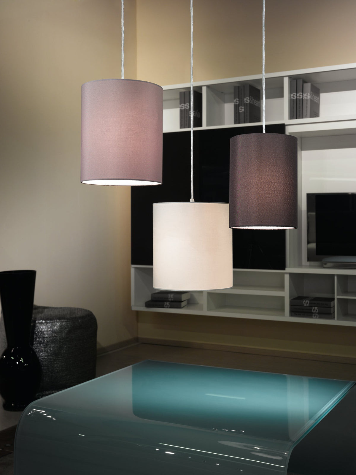 Suspension Tombolo nickel satiné, tissu